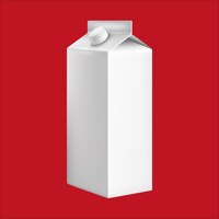 Carton de lait sur fond rouge