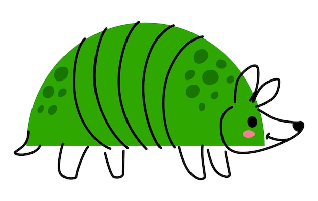 Cartoon Armadillo Personnage Animal En Forme Mathématique éducation Géométrique Pour Les Enfants Vecteur Amusant Zoo Géométrique Armadillo En Figure Géométhique En Demi-cercle Ou Forme Mathématiques En Demi-circle Pour Les Enfants Géométrie Apprendre