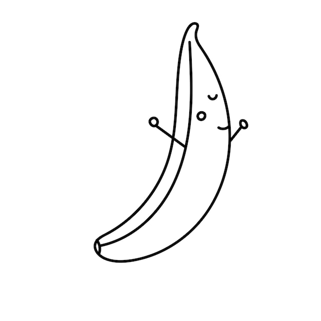 Cartoon De Banane Illustration Vectorielle Dans Le Style De Doodle