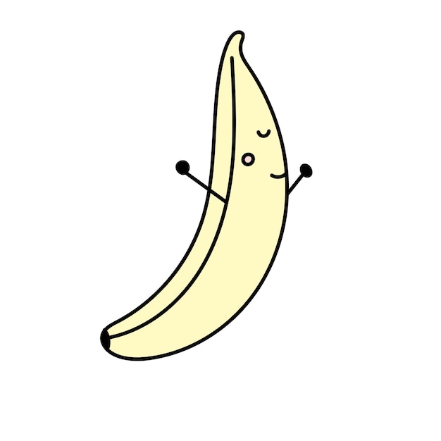 Cartoon De Banane Illustration Vectorielle Dans Le Style De Doodle