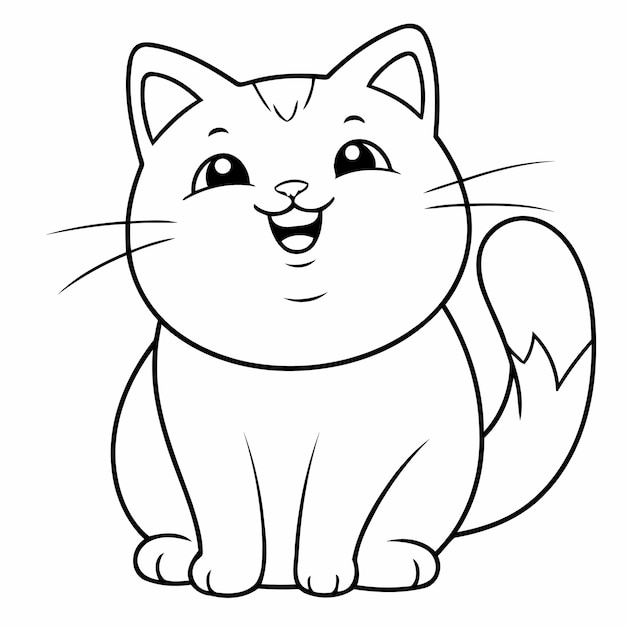 Cartoon Cat doodle pour les pages des enfants
