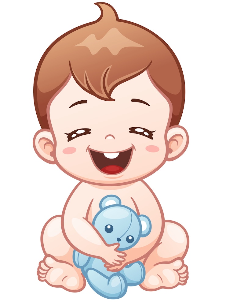 Vecteur cartoon cute baby heureux