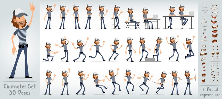 Vecteur cartoon garçon hipster plat personnage grand
