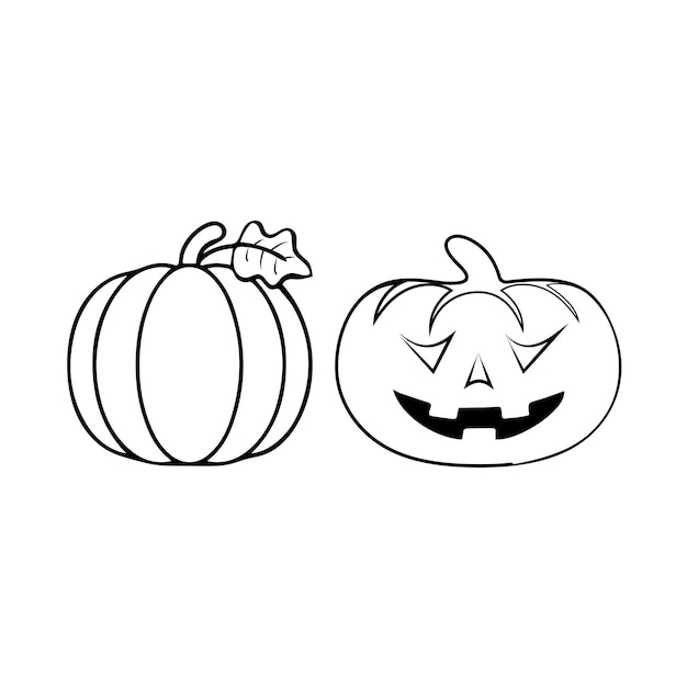 Cartoon d'Halloween à la citrouille La citrouille sur fond blanc Le symbole principal de la joyeuse Halloween