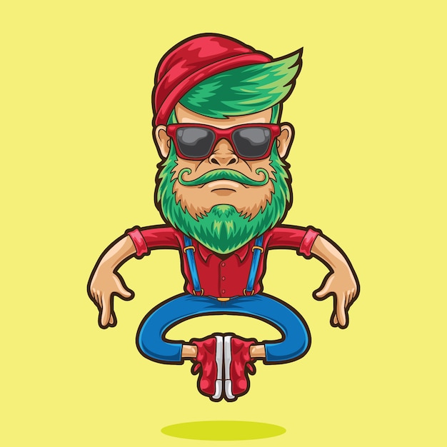 Cartoon Hipster Man