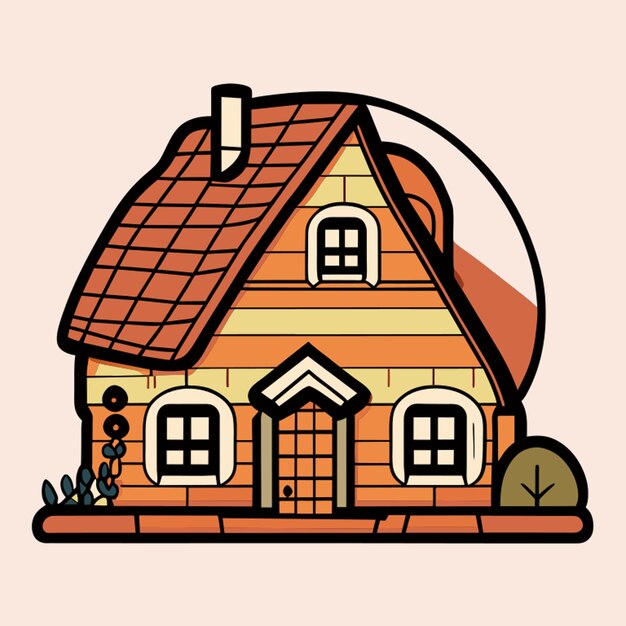 Vecteur cartoon d'illustration vectorielle de la maison