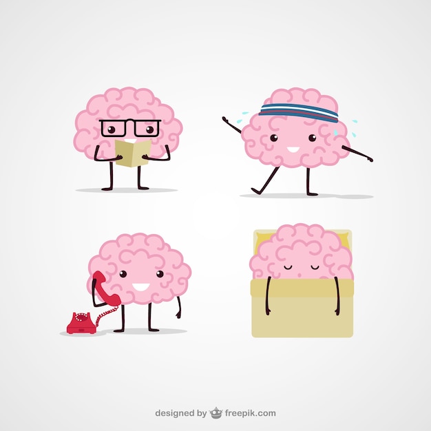 Vecteur cartoon illustrations du cerveau