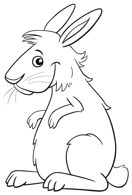 Cartoon miniature lapin personnage animal debout page de coloriage