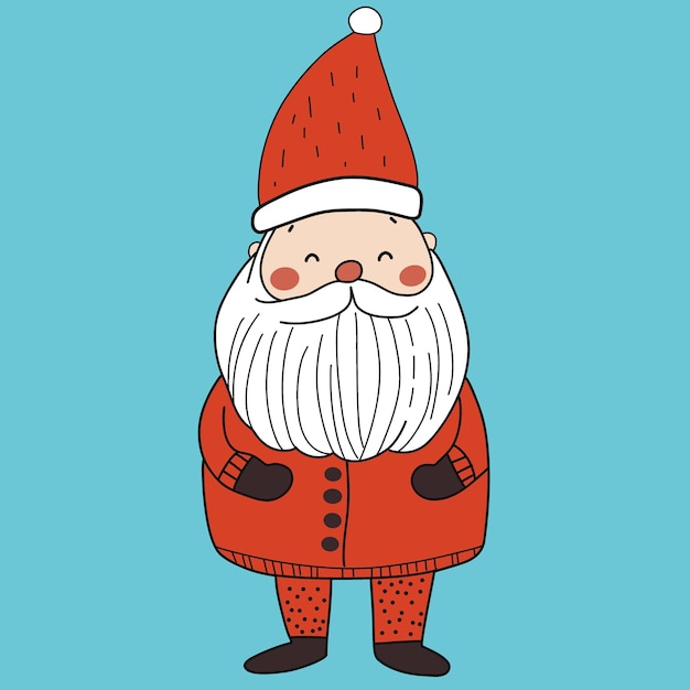 Cartoon de Noël avec le visage du Père Noël.