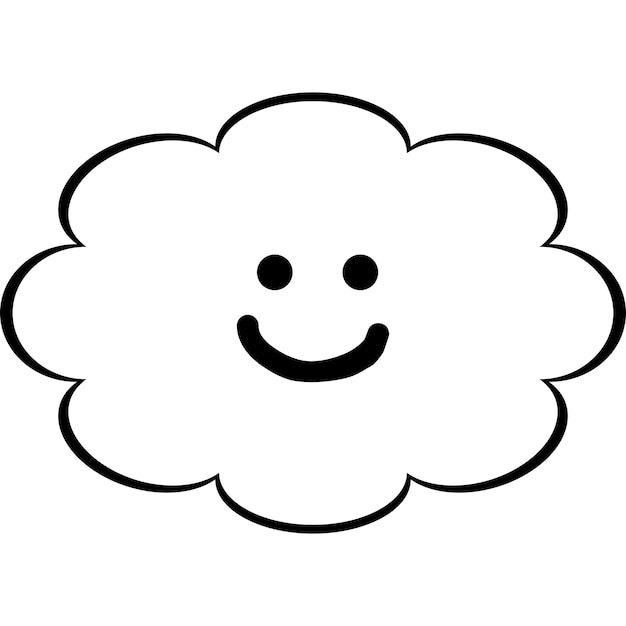 Vecteur cartoon de nuage dans le style d'icône