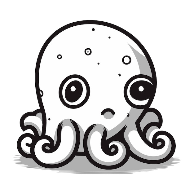 Cartoon Octopus Illustration Vectorielle Isolée Sur Un Fond Blanc