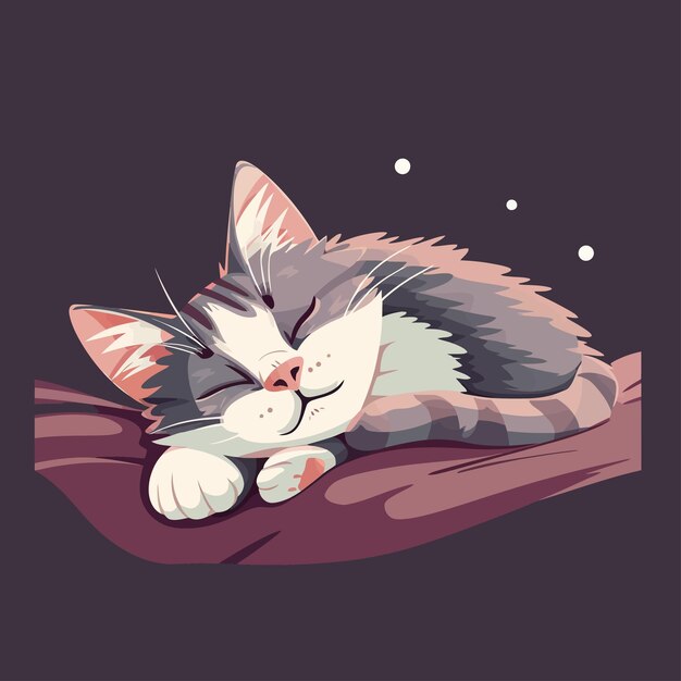 Vecteur cartoon_sleeping_cat_vector_illustration (en anglais)