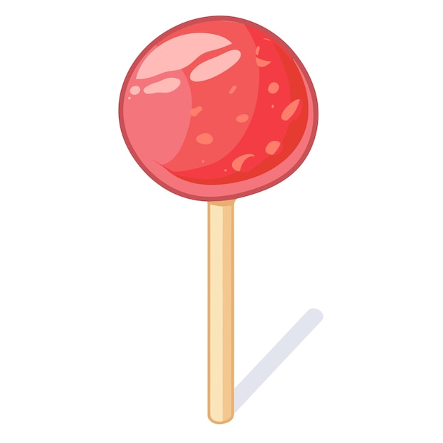 Vecteur cartoon de sucette rouge sur fond blanc illustration vectorielle