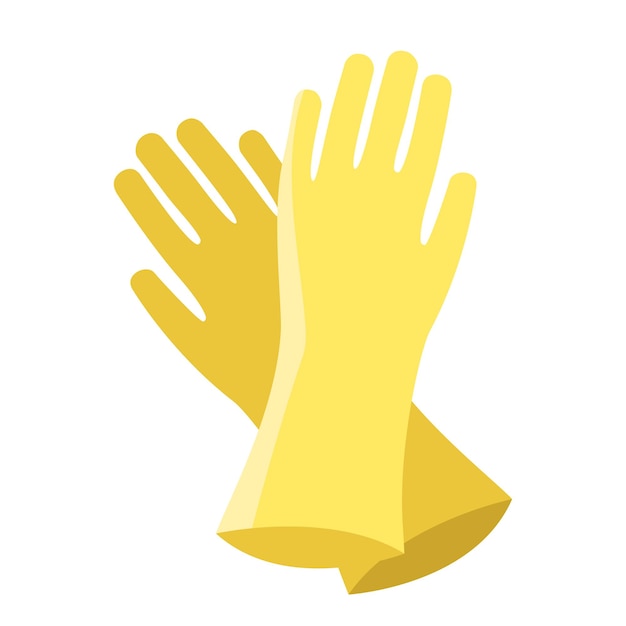 Cartoon vector illustration objet gants jaunes