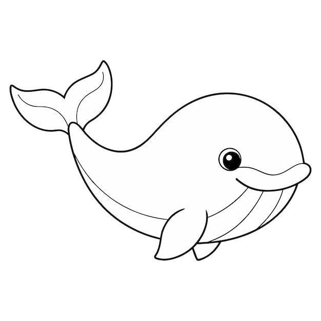 Vecteur cartoon vectoriel mignon page de coloration de baleine pour les enfants