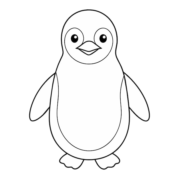 Vecteur cartoon vectoriel mignon pinguin page de coloriage pour les enfants