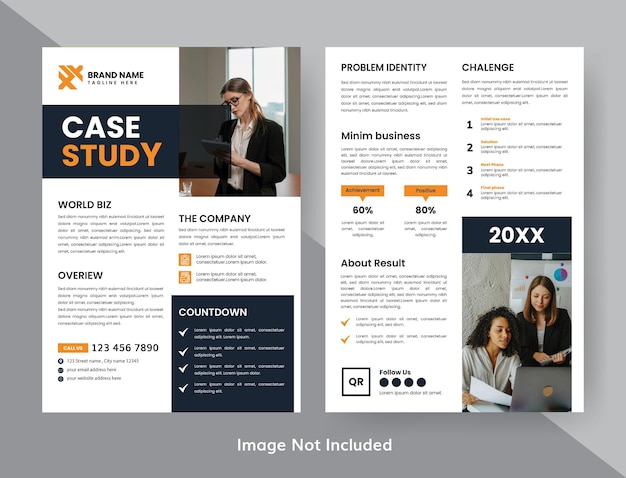 Case Study Layout Flyer Rapport d'affaires minimaliste avec une conception simple