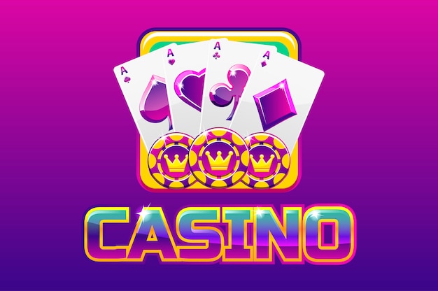 Casino Et Icône Du Texte Du Logo Violet, Pour Le Jeu Ui