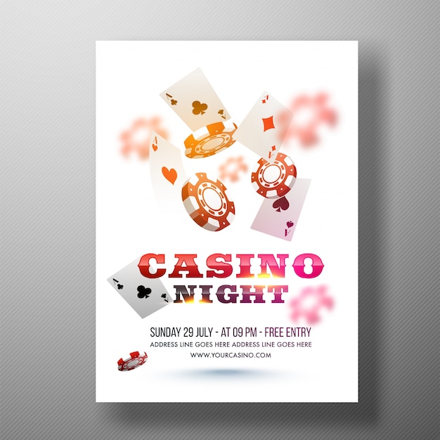 Casino Night Flyer, Modèle Ou Conception De Bannière.