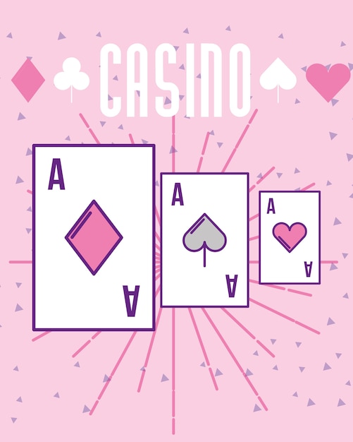 Casino Poker Aces Carte De Jeu Style De Bande Dessinée