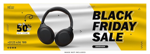 Casque Black Friday Sur Fond Blanc