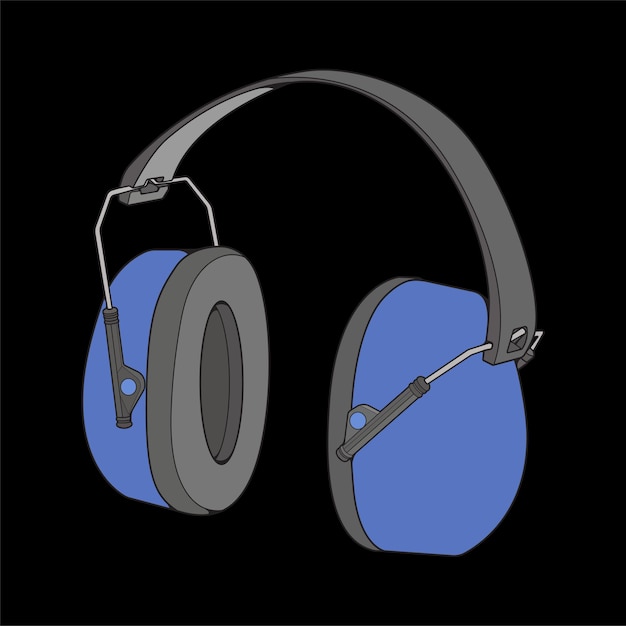 Casque de bloc de couleur Illustration vectorielle Concept de musique Vecteur d'art en ligne Écouteurs portables Casque