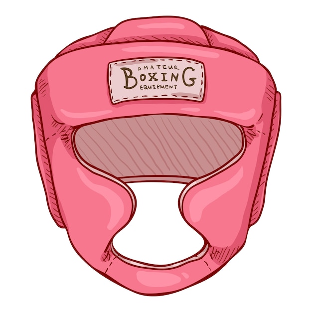 Casque D'entraînement De Boxe Rose De Dessin Animé De Vecteur