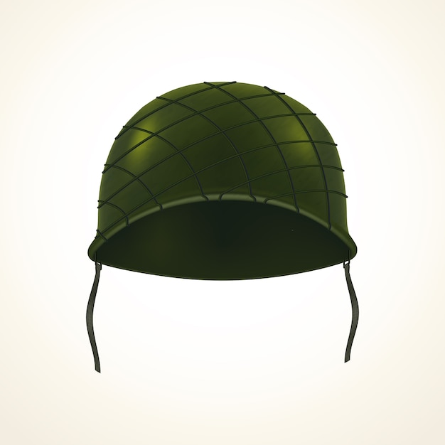 Casque métallique réaliste en acier avec grille de camouflage