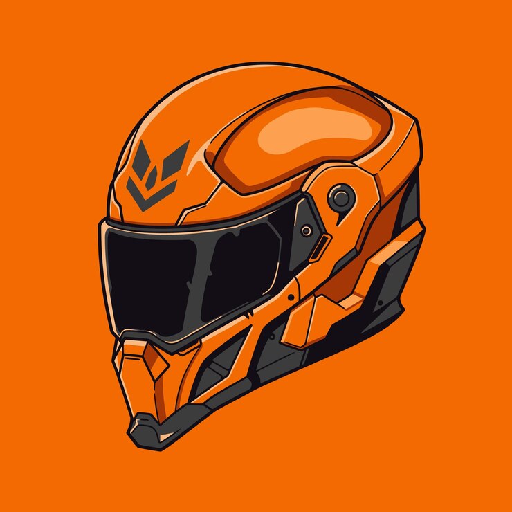 Vecteur le casque orange futuriste