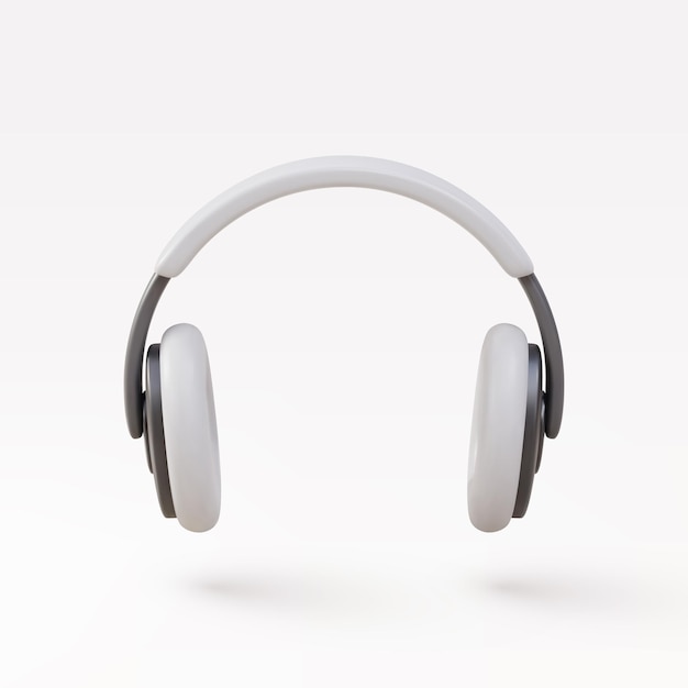 Casque réaliste blanc 3d isolé sur fond blanc