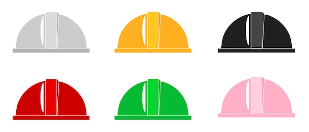 Casque de sécurité Simple Vector Set 6 isolé sur blanc