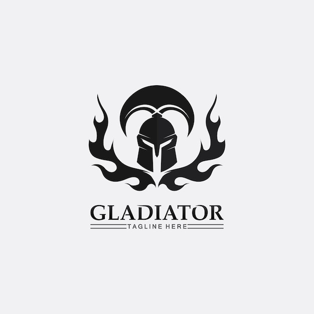 Casque Spartiate, Modèle De Logo De Gladiateur