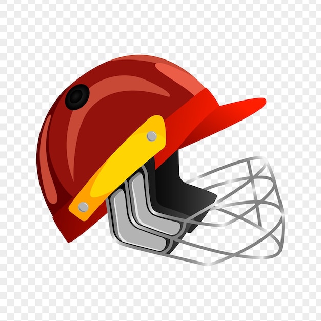 Casque de sport de couleur rouge sur fond transparent