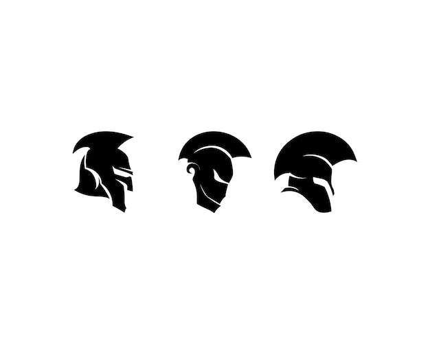 Vecteur casque et tête de logo spartan