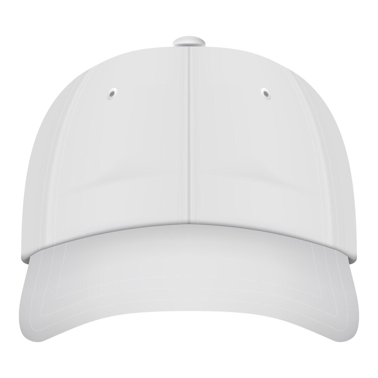 Vecteur casquette de baseball blanche vue de face réaliste isolée sur une illustration vectorielle de fond blanc