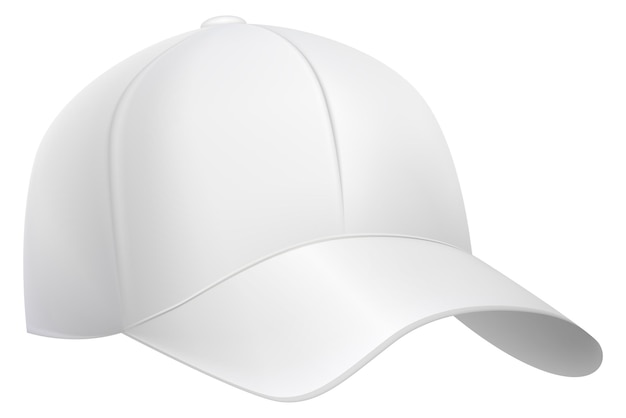 Casquette de baseball réaliste Maquette de marque vierge blanche