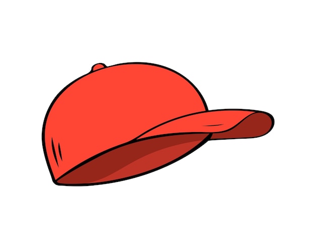 Vecteur casquette de baseball rouge sur fond blanc