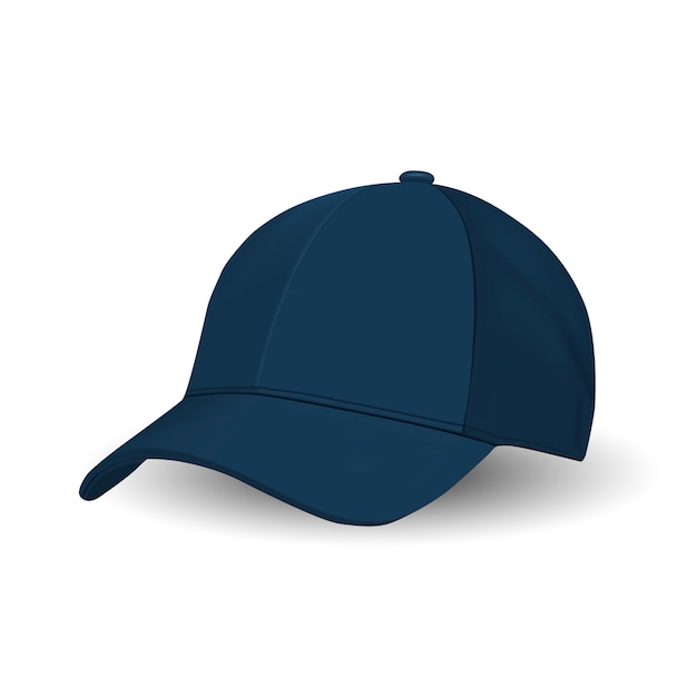 Vecteur casquette bleue, modèle de vecteur de chapeau de sport.