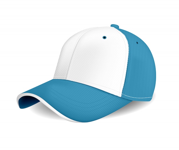 Vecteur casquette avec pointe de couleur bleue pour la publicité ou l'impression sur fond blanc