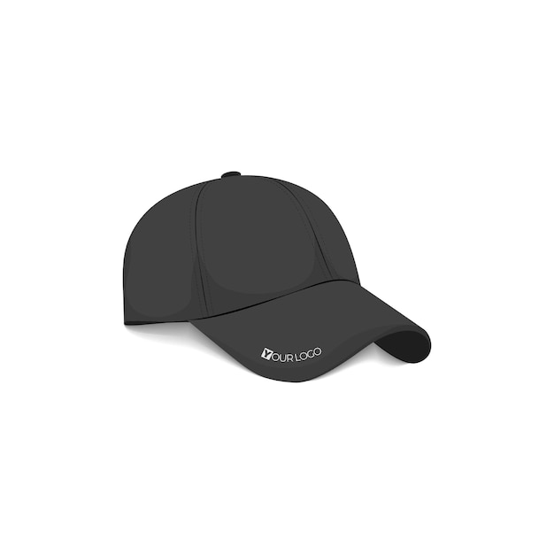 Vecteur casquette visière de couleur noire pour la conception de modèle de produit de chapeau