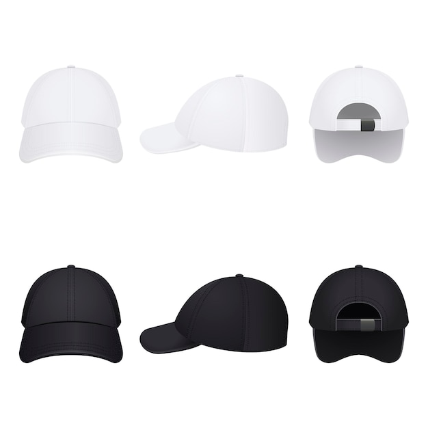 casquettes blanches et noires