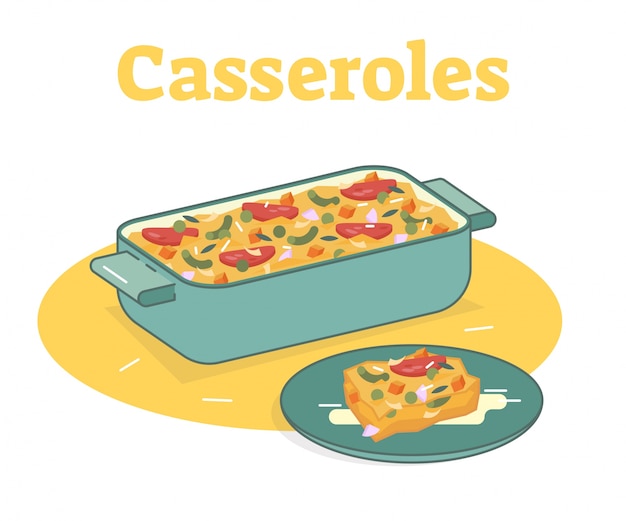 Vecteur casserole alimentaire vecteur plat illustration