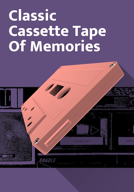 Cassette classique de la mise en page vintage de l'affiche des souvenirs