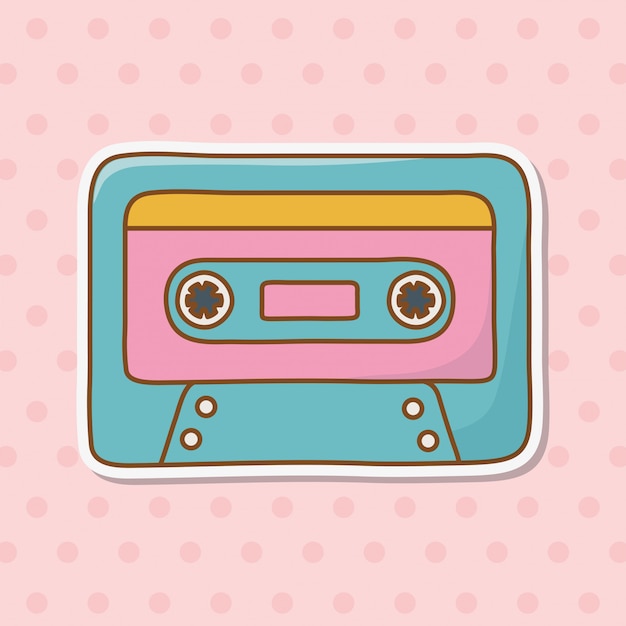 Cassette icon cartoon