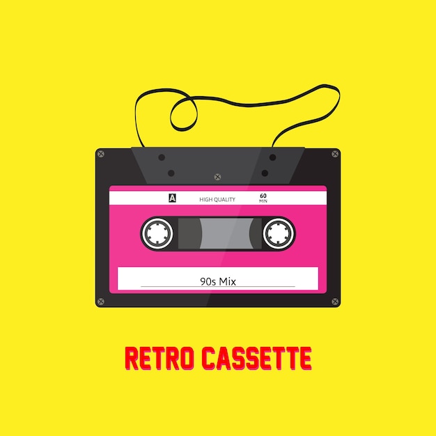 Cassette rétro noire