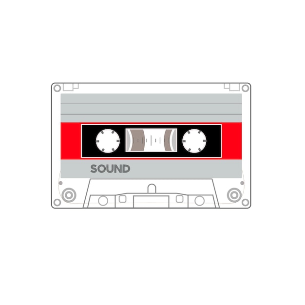 Une cassette de style ancien face A face B rouge blanc