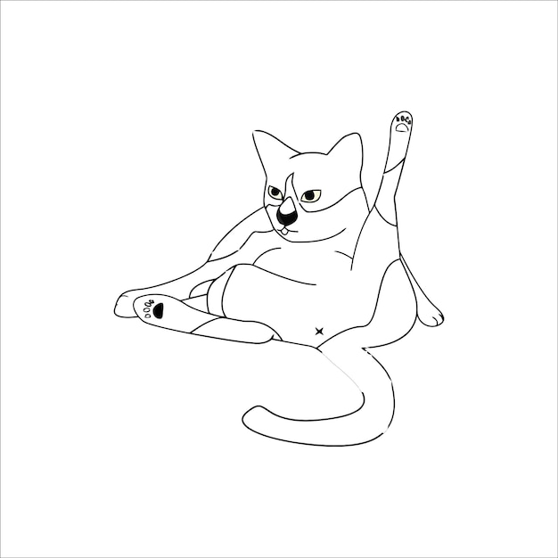 Vecteur cat butt coloriage pour les amoureux des chats