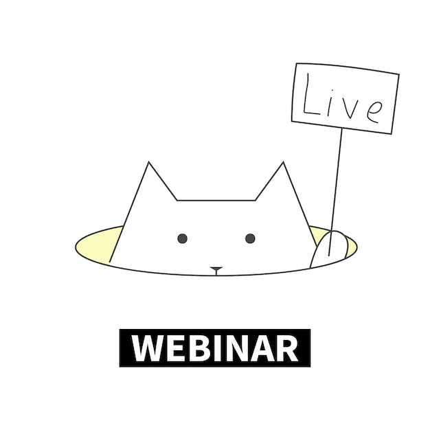 Cat Live Webinaire Vidéo Icône De Conférence Internet