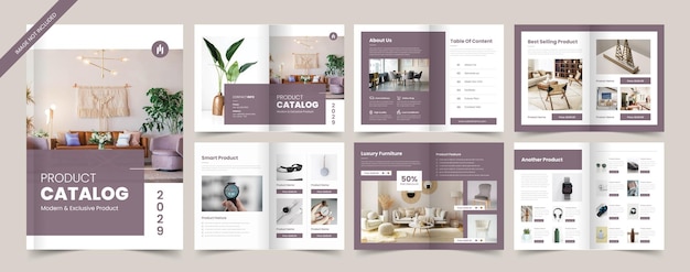Catalogue de produits moderne Catalogue de brochure de conception Catalogue de modèle Catalogue d'entreprise Catalogue de produit de beauté