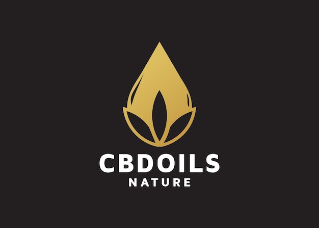 Cbd Oil Marijuana Logo Design Fleur Icône étiquette Cannabis Luxe Simple Feuille à Base De Plantes Produit Médical